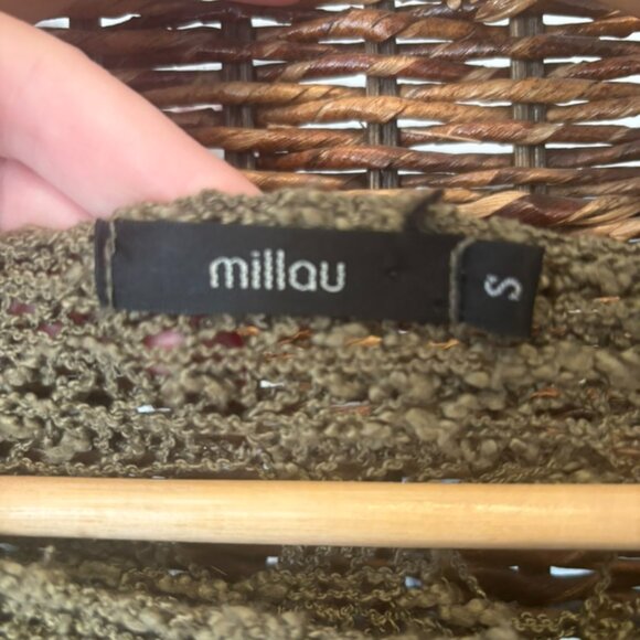 Millau Olive Green 100% Cotton Sweater Size S - Picture 3 of 4